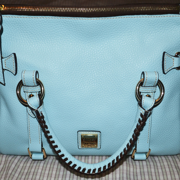 Dooney & Bourke Pebble Small Satchel Pale Blue Bag - Picture 2 of 7